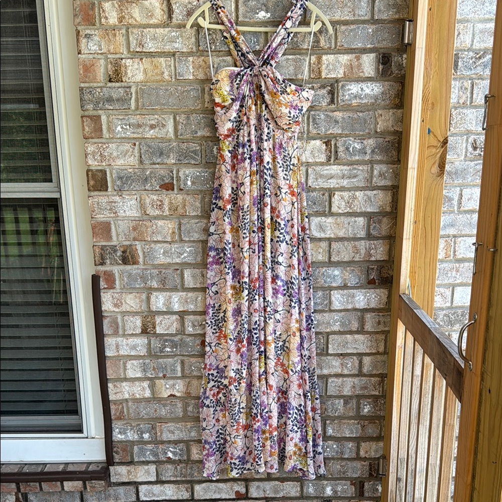 VICI Floral Halter Maxi Dress Cottagecore Garden Party Wedding Guest Dress
